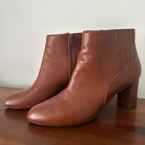 David Tate ankle booties, cognac brown leather - Picture 2 of 6
